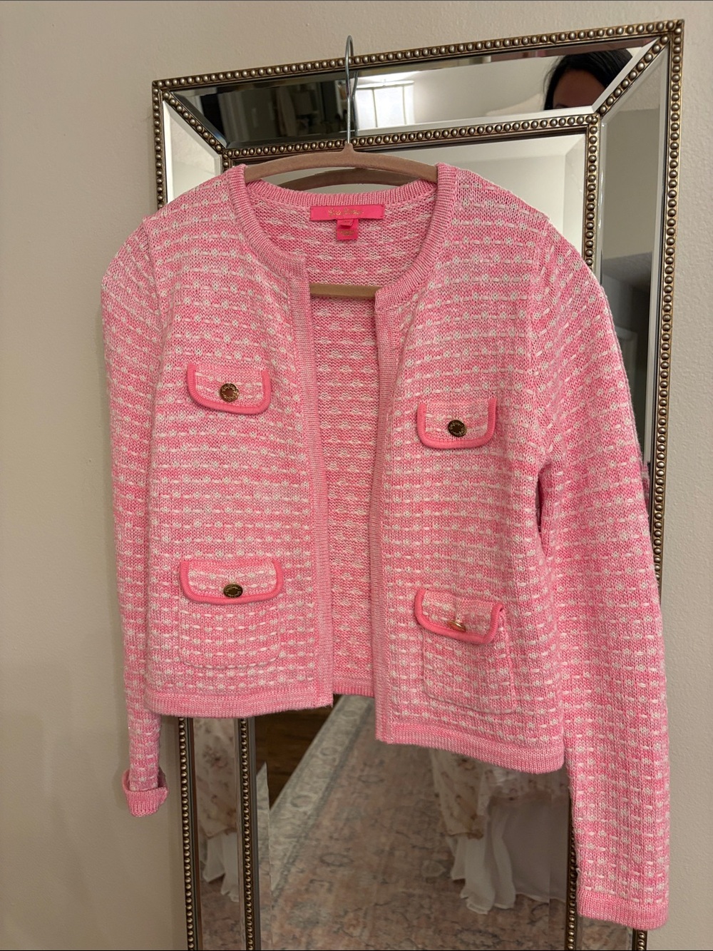 Lilly Pulitzer Pink Tweed women Cropped Jacket